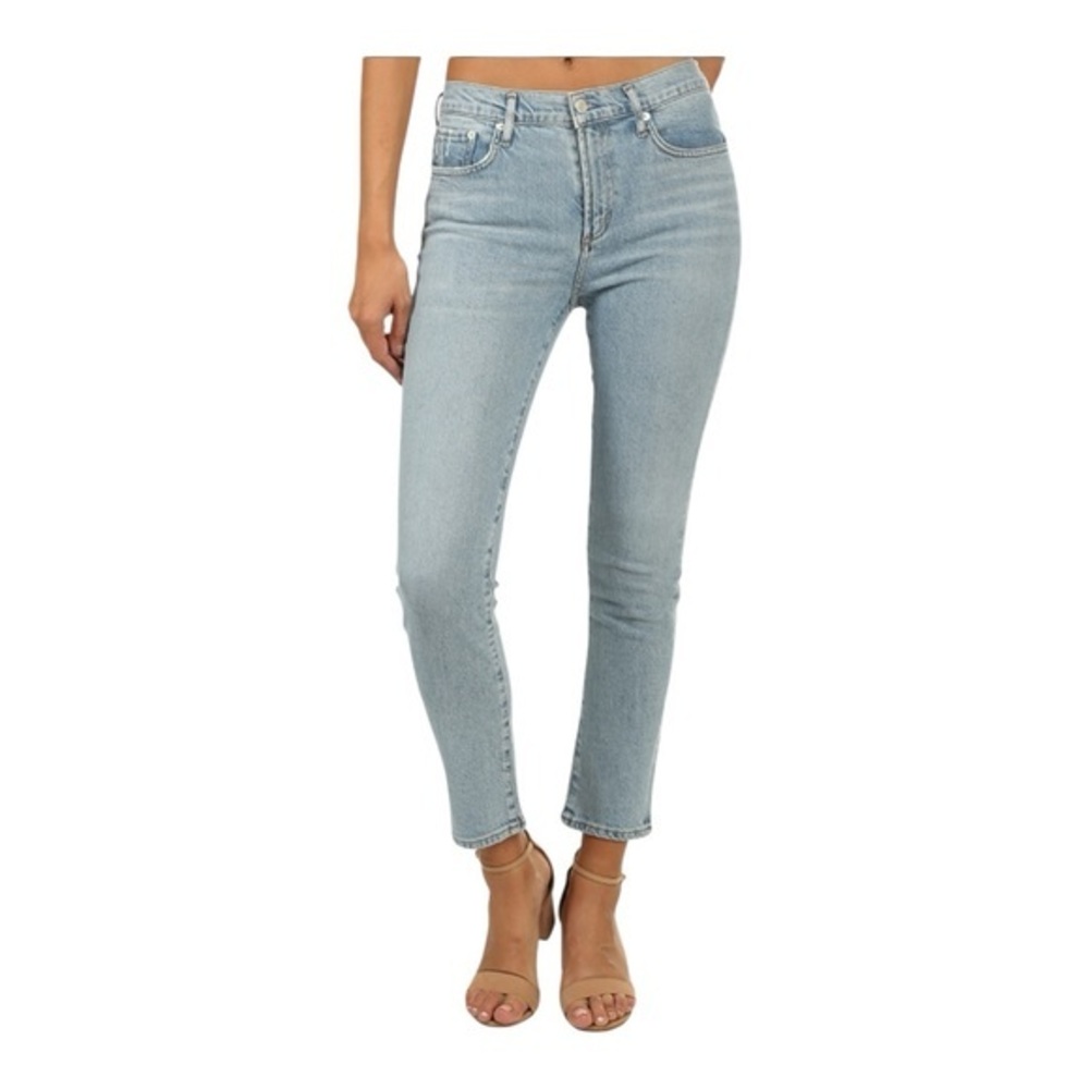 Agolde Toni Light Blue Mid Rise Straight In Daylight Jeans Size 25